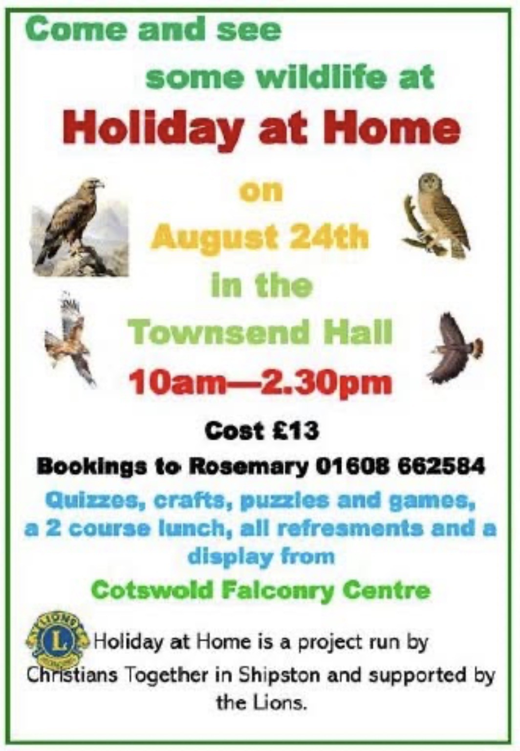 Holiday at Home - Monday 24 August