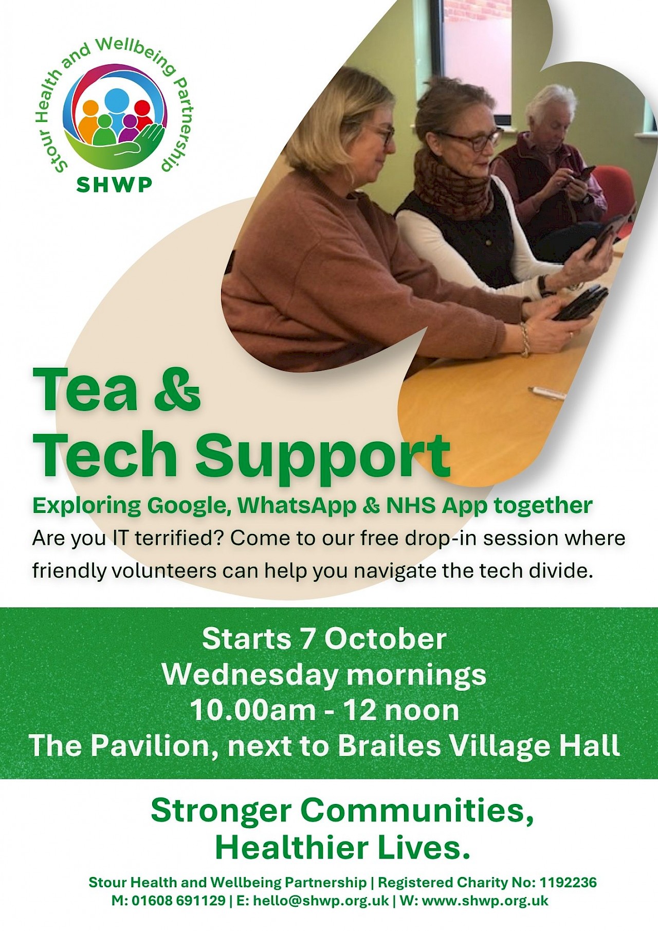 NEW and FREE Tea and Tech Support Sessions at The Pavilion, Brailes - Wednesdays 10am - 12noon